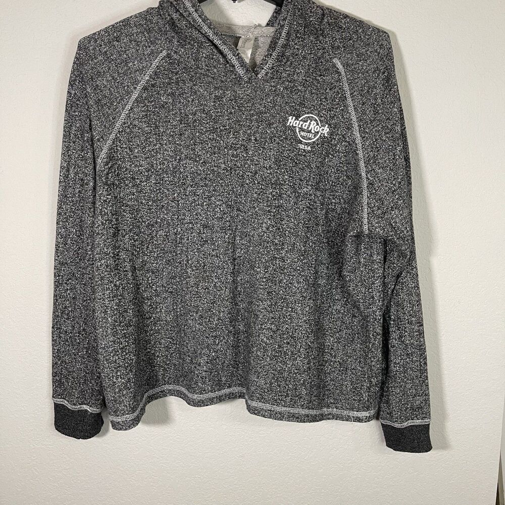 Hard Rock Hotel Tulsa Hoodie Black/ Gray Silver Lettering Women's xx-Large